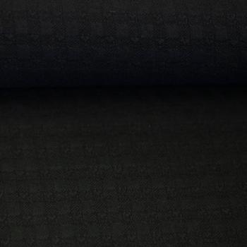 Preview: Baumwoll-Jacquardjersey Kästchenstruktur Schwarz by Swafing